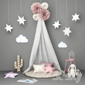 Decorative set for children with canopy